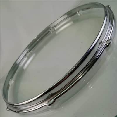 Slingerland 14" 8-Lug Chrome over Brass Stick-Saver Snare Drum/Floor Tom COB Rim/Hoop image 4