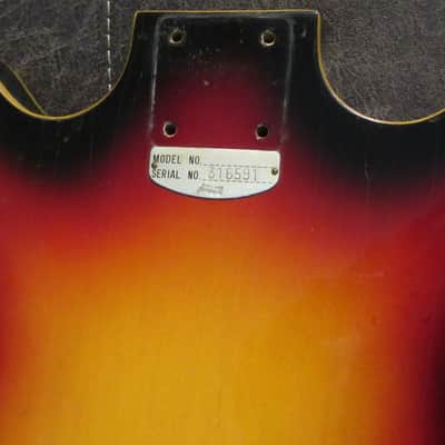 Vintage 1960s Silvertone 1418 Sunburst Semi Hollow Guitar Body Japan Teisco image 7