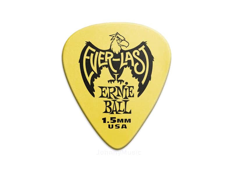 1.5mm Yellow Everlast Picks 12-Pack Non-Slip Textured Delrin, world standard shape / specifications image 1