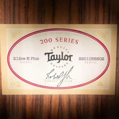 Taylor 212ce-N Plus Nylon Grand Concert Acoustic/Electric Guitar with Aerocase image 14