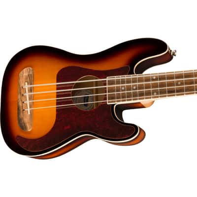 Fender Fullerton Precision Bass Ukulele 3-Color Sunburst - Fretted Bass Ukulele image 3
