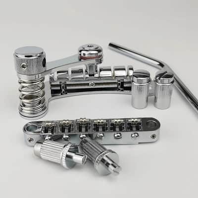 Chrome Roller Guitar Tune-O-Matic Bridge with Vibrato Tailpiece Tremolo image 2