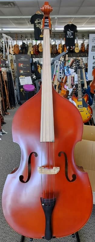 Palatino VB-004 Crack-Resistant Upright Bass with Padded Bag, 3/4 Size image 1
