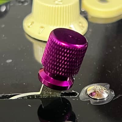 Kinnatone Purple Skirted knurled 3 or 5 way Blade style Switch Tip Knob For Strat or Tele Charvel,Jackson,PRS, Ibanez and more image 5