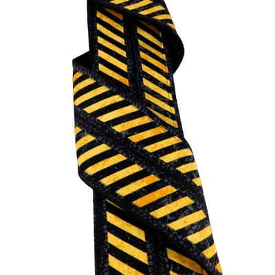 Yellow and Black Caution Tape Handmade Guitar Strap image 3