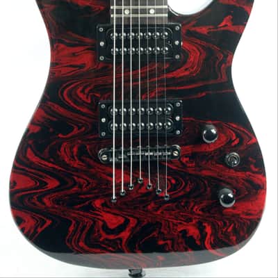 Custom Swirl Painted and Upgraded Dean Vendetta XM 7 -7 String Electric Guitar W/ Matching Headstock image 1