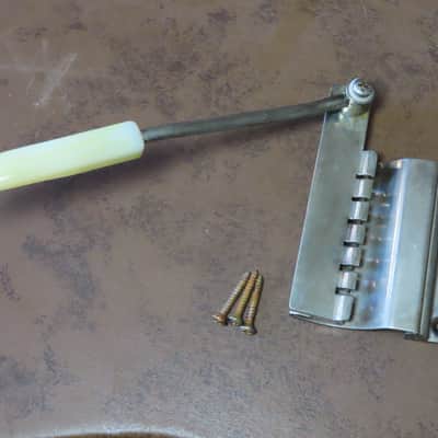 AGED Vibrola Tailpiece Nickel SHORT fits Gibson Firebird Flying V SG RELIC image 1