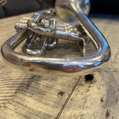 1904 Conn Conqueror Cornet – Silver Plate – Engraved “Exchanged for a Buescher” – King Case image 10