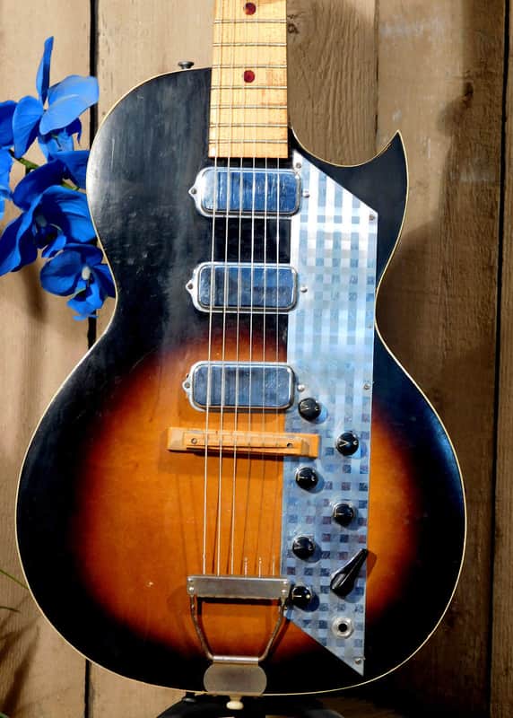 Vintage 1960's Kay Value Leader 3 Pickup Model #1963 Sunburst