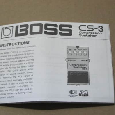 Boss original INSTRUCTIONS for GE-7, CS-3, and NS-2 (NO pedals, NO boxes, NO other items) 2010s (copyright years, 2010, 2015, and 2016) - white matte paper - black print, black graphic image 13