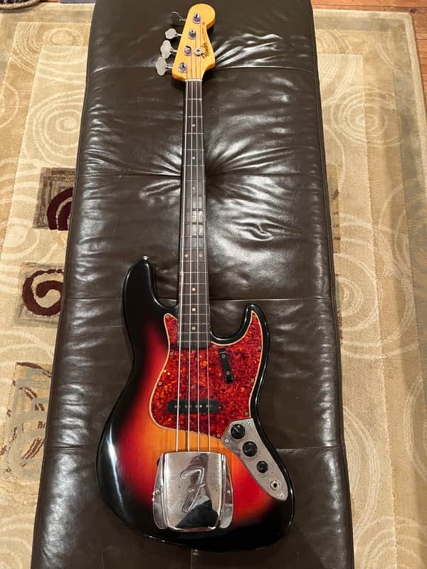 1962 Fender ブラック/レッド Bass Jazz Fender Reissue 1993 - Fujigen MIJ Alder JB62-80 Model Bass Jazz ベース
