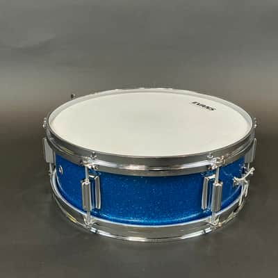 Rogers Luxor Blue Sparkle 6 Lug Snare Drum 5x14 image 5
