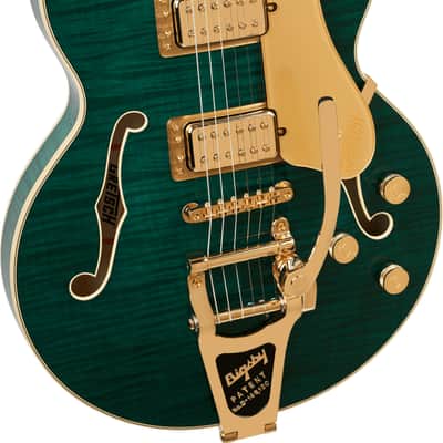 Gretsch Broadkaster Jr. LX Figured Center Block w/ String-Thru Bigsby and Gold Hardware, Ebony Fingerboard, Tropic Aura image 3