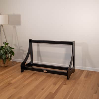 "Case Place" single level storage rack for acoustic, electric, bass, and other instrument cases BLACK image 2