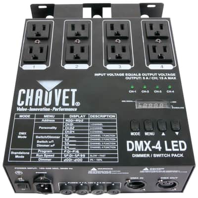 Chauvet DJ DMX-4 | 4-Channel Dimmer & Relay Pack | DMX Control for Non-DMX Fixtures image 2