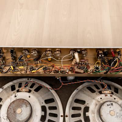 1966 Harmony H415 Valco-Made Vintage 2x12 Tube Amp w/ Tremolo & Oxford Speakers, Serviced image 14
