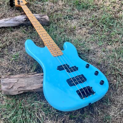 Vintage Chandler Precision Bass Guitar Parts P-Bass Plus 1980’s Project Daphne Blue image 9