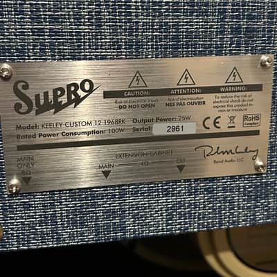 Dead Mint Supro 1968RK Keeley Custom 25-Watt 1x12" Guitar Combo Blue Rhino image 7