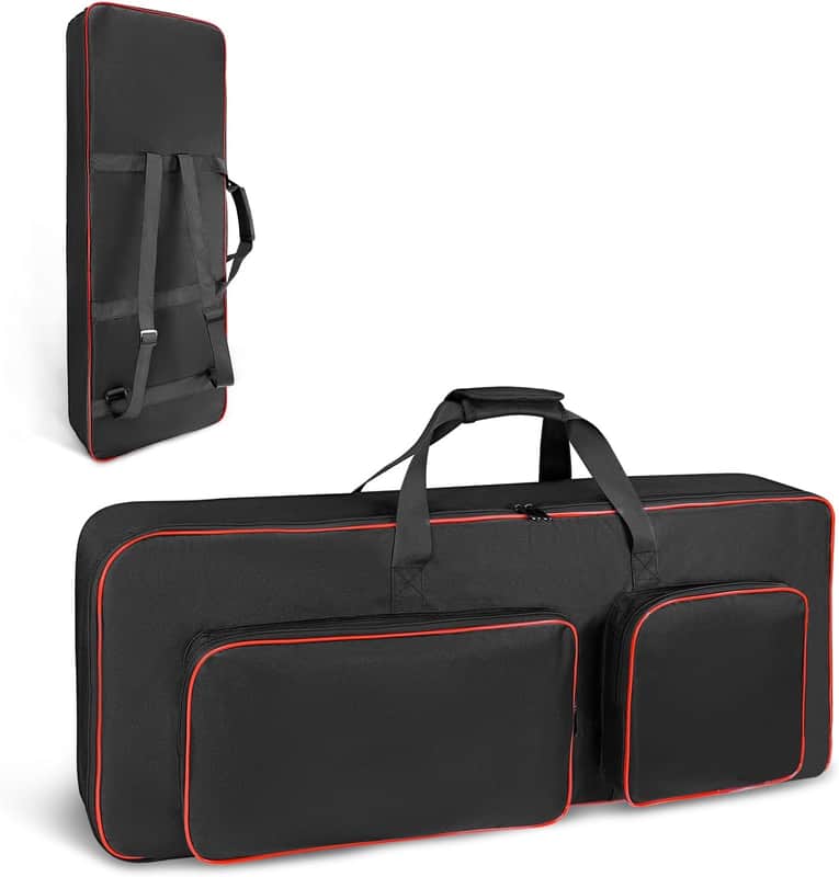 49-Key Keyboard Case, Fully Padded Electric Piano Gig Bag with 10mm Pearl Cotton, Adjustable Shoulder Straps, Carry Handles & Large Accessory Pocket image 1