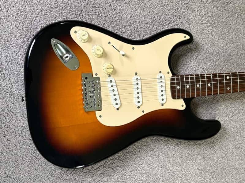 Squier Stratocaster Sunburst L/H strung righty! image 1
