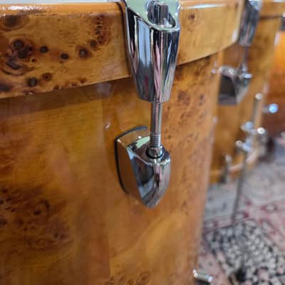 Yamaha Stage Custom/Beech Custom 4 Piece Shell Pack 14x12, 18x16, 20x18, 24x15 - Mapa Burl Veneer (C013-85) image 8