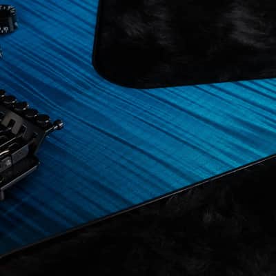 Dean Custom Shop USA ML Flame Top Floyd Firehouse Guitars Exclusive Electric Guitar, Ebony Fingerboard, Trans Blue Black Fade image 10