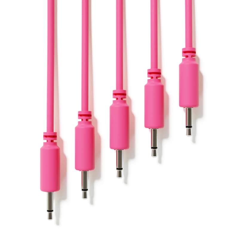 ExcelValley [Pink | 30 cm - 11.81"] 5-Pack - Mono Modular Patch Cables Eurorack Synthesizer image 1