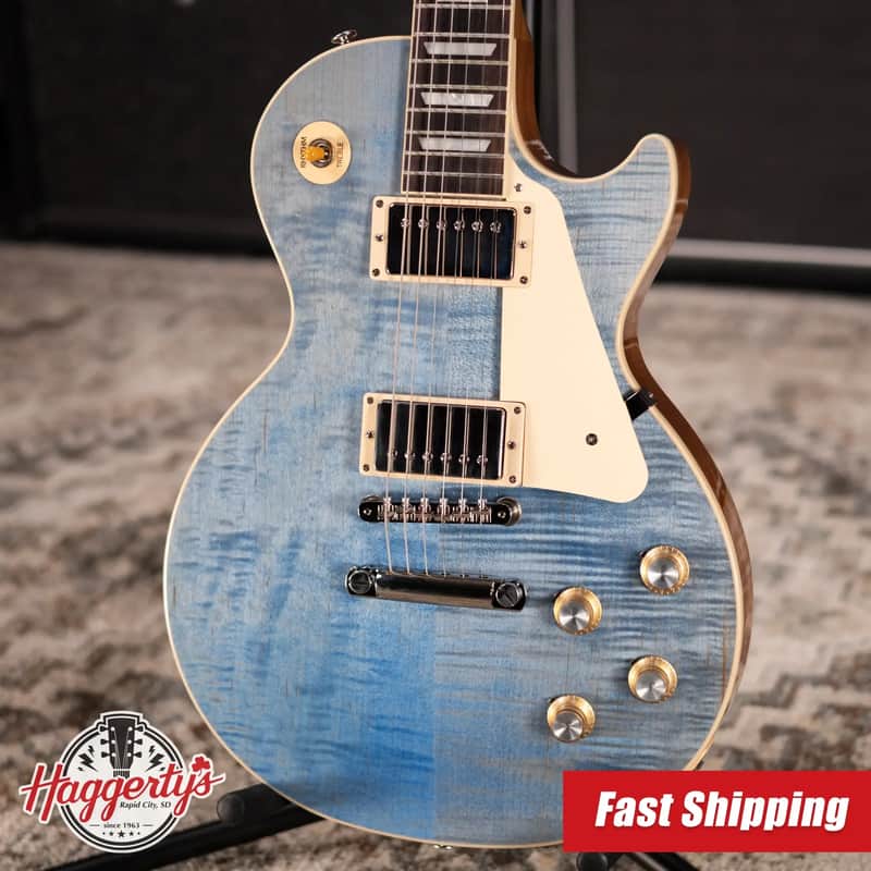 Gibson Les Paul Standard '60s Figured Top Electric Guitar - Ocean Blue with Hardshell Case image 1