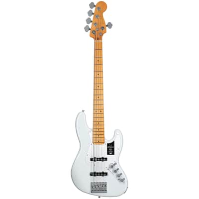 Fender American Ultra II Jazz V 5-String Electric Bass, Avalanche, with Case image 4