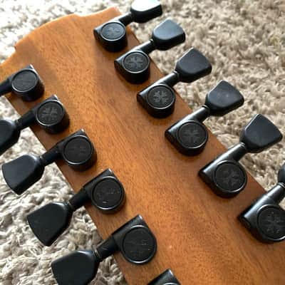 LAG 12 String Acoustic Electric Guitar, Spruce Plywood Top Body, Mahogany Neck, Rosewood Fingerboard image 10