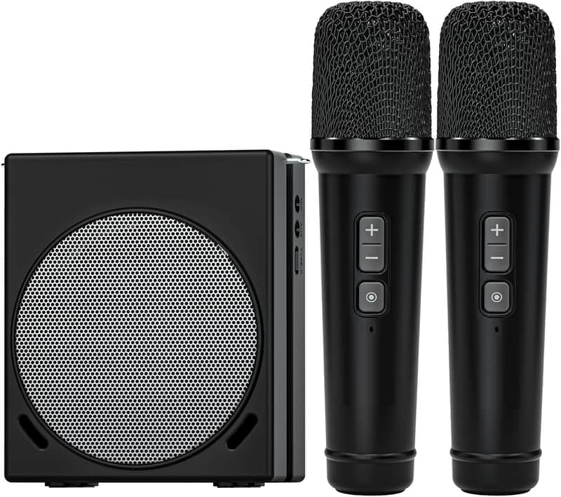 Portable Microphone & Bluetooth Microphone System with Speaker 30W Voice Amplifier PA System with 2 Wireless Handheld Mics for Teachers, Tour Guide, Clear Sound image 1