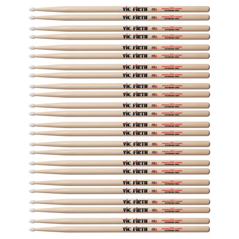 Vic Firth American Classic Extreme 5B Nylon Tip Drum Sticks (12 Pair Bundle)