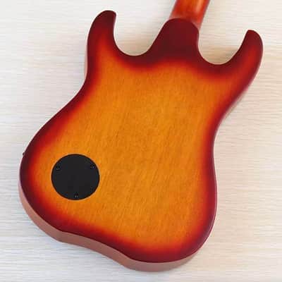 Custom 26 Inch Electric Ukulele Guitar, Laminated Okoume Wood Top Body, Matte Sunburst Finish image 4