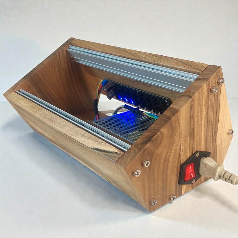 3U / 56hp Eurorack case EVA • Rails + Threaded strips / Walnut / Powered image 1