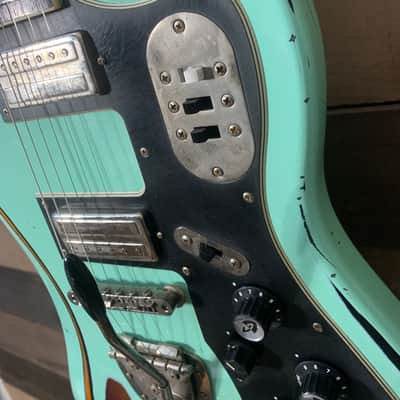 Guild S-200 T Bird Relic Aged Repaint By Real Life Relics Surf Green Prism Flake Nitro Lacquer image 3