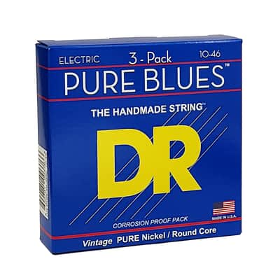 3-Pack DR PURE BLUES 9-42 Light Pure Nickel Electric Guitar Strings image 4