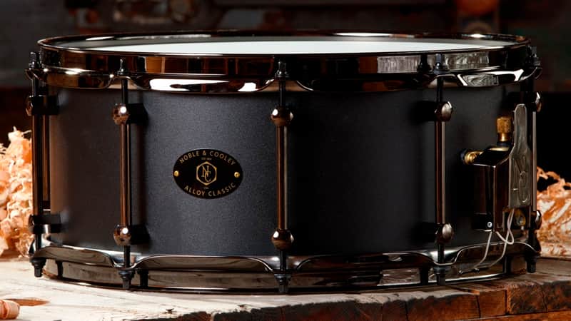 Noble & Cooley *Pre-Order* Alloy Classic 6x14" Cast Aluminum Snare Drum Black Powder Coat Black Nickel Hardware | Made in the USA | Special Order | Authorized Dealer image 1