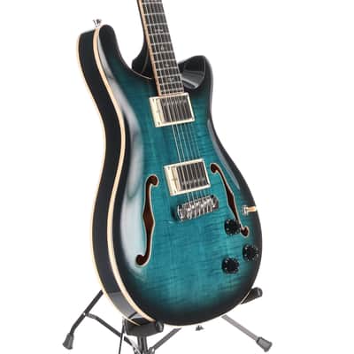 PRS SE Hollowbody II Piezo Electric Guitar - Peacock Blue Burst (P) (13064) image 4