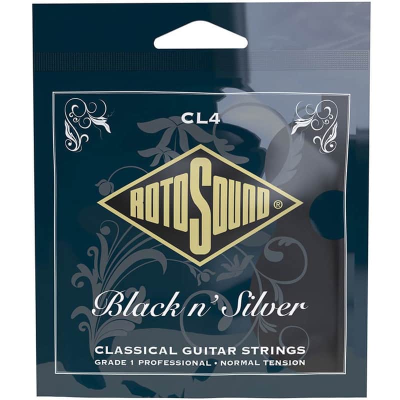 Rotosound Classical Guitar String Set Black n' Silver Medium Tension image 1