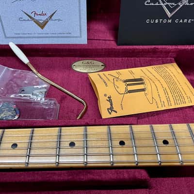 1956 Fender Stratocaster Masterbuilt By Dennis Galuszka Fiesta Red  Gold Hardware Journeyman Relic image 15