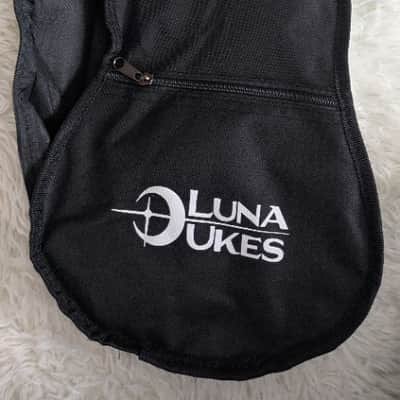 Luna Uke Dolphin Concert Spruce Top Ukulele with gig bag - Demo image 8