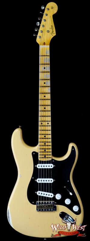 Fender Custom Shop Limited Edition 70th Anniversary 1954 Stratocaster Relic Nocaster Blonde with Black Pickguard 7.55 LBS image 1