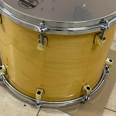 Yamaha Maple custom gold lugs 14x12 tom Blonde natural image 14