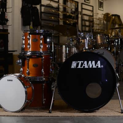 Tama Rockstar Custom Drum Kit in Custom Amber Finish 1999 - 22/10/12/14/14SD image 2