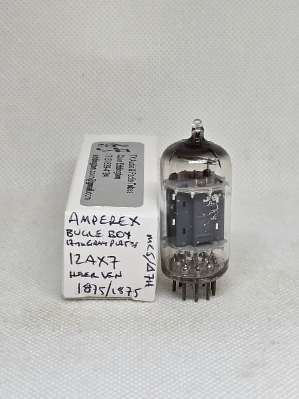 Amperex mC5 12AX7 Bugle Boy Long Gray Plate D-Foil Getter Perfectly Balanced Single NOS ECC83 12AX7A image 1