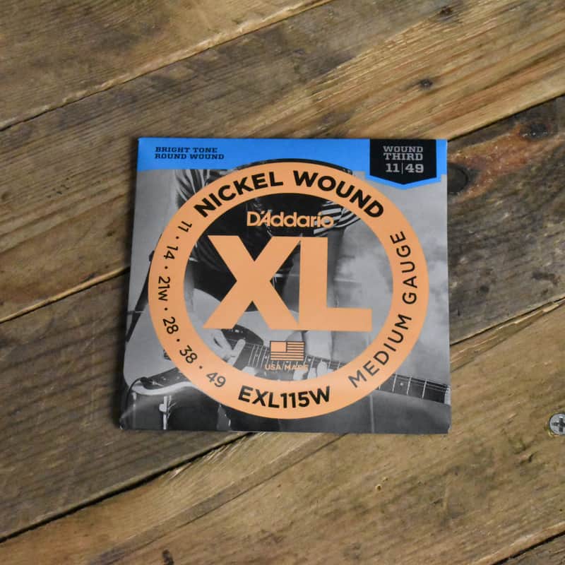 D'Addario EXL115W Wound Third Electric Guitar Strings 11-49 image 1