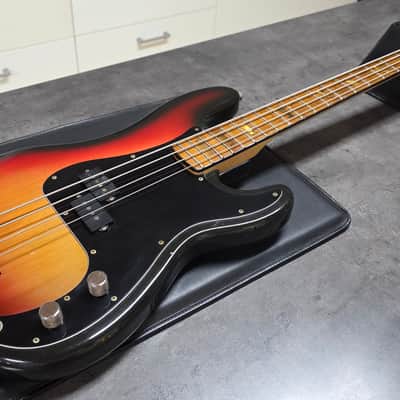 1973 Fender Precision Bass Sunburst Vintage American 70s P-Bass with custom Jazz Bass block inlay neck USA 4-String image 7