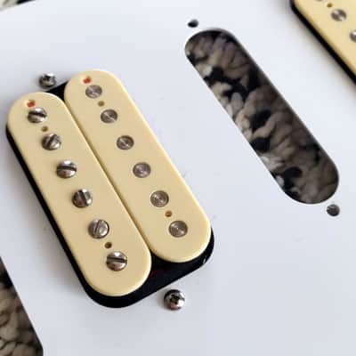 Warmoth HSH Pickguard with 916 Pickups USA PAF Clones - Double Light Butyrate Cream image 5