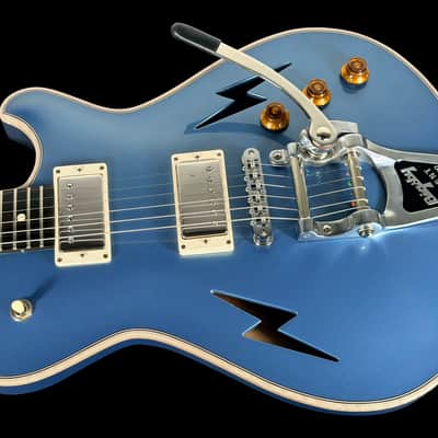 2026 Knaggs Chena Hollowbody LB with Bigsby & Lightning Bolt F-Holes ~ Pelham Blue image 2
