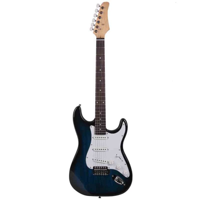 Cxxss Blue School Music Electric Guitar Set w/ Gig Bag Strap Cord for Beginner image 1